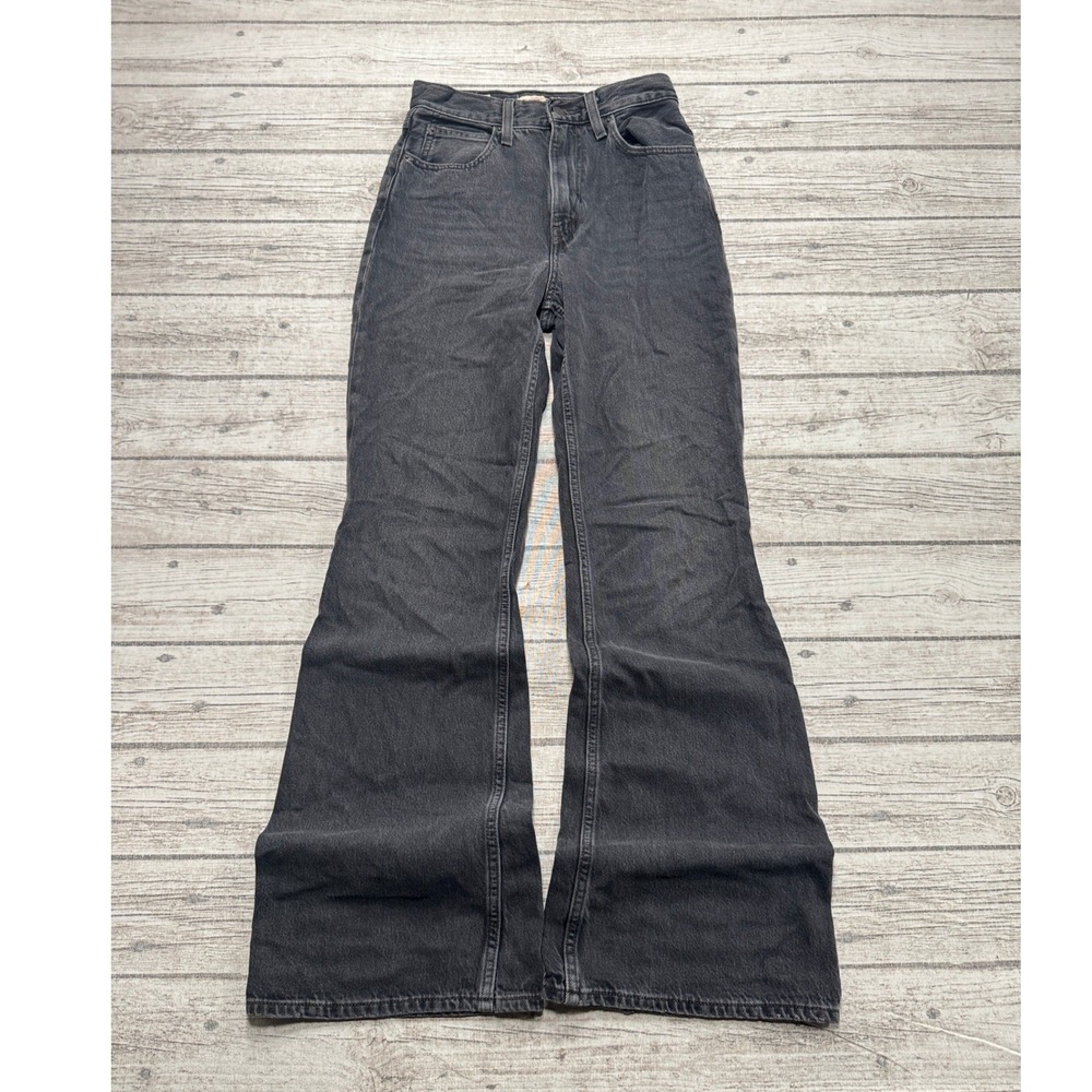 Levi's Jeans Womens 24x32 Black Denim High Rise Flare Bell Bottoms Vintage Style